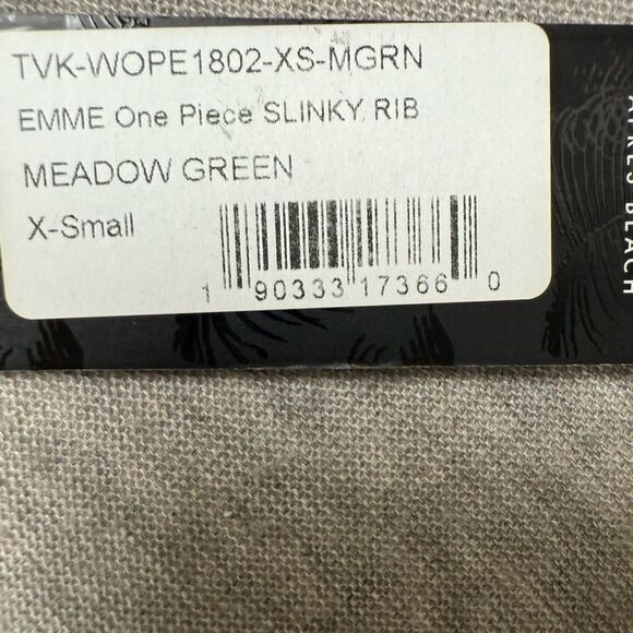 Tavik Emme Slinky Ribbed One Piece Women's XS Green Moderate Coverage Swimwear - Picture 5 of 7